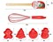 14 Packs Christmas Kitchenware Set for Christmas Party, Spatula, Cookie Cutter, Egg Beater, Tea Spoons
